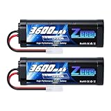 Zeee 7,2V 3600mAh RC NiMH Akku für RC Auto RC LKW HPI Losi Kyosho Hobby (2 Packungen)