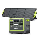 FOSSIBOT Powerstation 2400W AC Ausgängen (4800 W Peak) F2400, Stück mit 200W Solarpanel Power Station, 1100W Superschnelles Tragbare Solargenerator für Zuhause, Camping, RV und Notfall