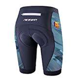 NICEWIN Radlerhose Damen mit Sitzpolster 4D Gepolstert Fahrradhose kurz Sporthose Atmungsaktive Schnell Trocknende Stoßfeste Radlershorts Damen,L,Grau