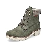 Rieker Damen Schnürstiefeletten Y9118, Frauen Stiefeletten, wasserabweisend, riekerTEX,Kurzstiefel,uebergangsschuhe,grün (54),41 EU / 7.5 UK