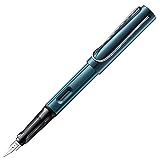 LAMY AL-star leichter Füllhalter 0D4 aus Aluminium in petrol mit ergonomischem Griff und polierter Stahlfeder Strichbreite Mittel, inkl. Tintenpatrone T 10 blau