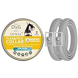 DEWEL 2pcs Zeckenhalsband für Hunde, Verstellbar Zecken Halsband für Hunde und Katze, Wasserdicht Hund Flohhalsband, 2 x 63,5cm