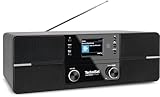 TechniSat DIGITRADIO 371 CD BT - Stereo Digitalradio (DAB+, UKW, CD-Player, Bluetooth, Farbdisplay, USB, AUX, Kopfhöreranschluss, Kompaktanlage, Wecker, 10 Watt, Fernbedienung) schwarz/silber