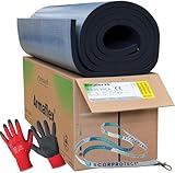 Scorprotect Armaflex Armacell original XG Kautschuk Platten selbstklebend (Isolierstärke 25 mm 1000 x 4000 mm = 4 m²) + rote Handschuhe CAT2 Schlüsselband