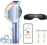 SALLOOT IPL Geräte Haarentfernung Laser, 4-in-1 PilotX™ APP Smart IPL-Haarentfernungsgerät, 41°F Saphir-Eis-Kühlung, Schmerzfreie, Laser Haarentfernung Hause für Gesich, Bikini(Glow 6 A+)