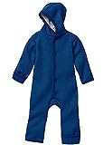 Disana WALK-OVERALL, 100% Bio-Merinowolle GOTS, IVN Best | mit Umklappbündchen | Newborn Baby Kleinkind Kind Unisex | Made in Germany | Marine Gr. 74-80