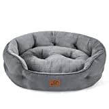 BEDSURE Katzenbett waschbar Katzen Bettchen - 63x53x20cm Katzen Bett grau mit zweiseitig Innenkissen Katzenschlafplatz für Katzen oder kleine Hunde