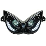 Replay Dualer Optischer RR8 für MBK Nitro 50 1997> 2012-YAMAHA 50 Aerox 1997 > 2012 Schwarz mit LEDs Weiß