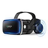 FIYAPOO VR Brille HiFi Kopfhörern,HD 3D Virtual Reality für Filme & Spiele,Leicht und Komfortabel,Kompatibel mit 4,7-6,6 Zoll Android & iPhone Smartphones,Weihnachten Geschenk für Kinder und Familie