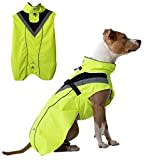 DOGOPAL Regenmantel Hund wasserdicht für kleine & große Hunde - Gelber Hunderegenmantel mit Reflektorstreifen - Wasserdichter Hundemantel, Regenschutz & Regenjacke (Gelb, XL)