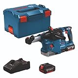 Bosch Professional 18V System Akku Bohrhammer GBH 18V-22 (mit SDS plus, inkl. 2x 4.0Ah Akku, Schnellladegerät GAL 18V-40, 2x Ringbürste, GDE 18V-12, L-BOXX)