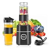 Mixer, Smoothie Maker, 500W Mini Standmixer mit 2x570ml Tritan BPA Freier Flasche, Tragbarer Edelstahl Blender, Geräuscharm, Leicht zu Reinigen, 4-Klingen-System, für Jede Art von Shake und Smoothie