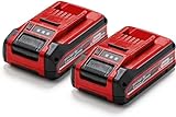 Original Einhell 3 Ah Power X-Change Plus Akku (18 V, Li-Ion, universell verwendbar für alle PXC-Geräte, Ladestandskontrolle, Twin-Pack, inkl. 2X 3 Ah Akkus, ohne Ladegerät)