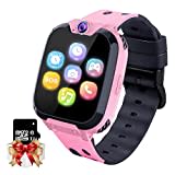 Smartwatch Kinder Telefon - Spiel Musik Kids Smart Watch [1 GB Micro SD Enthalten] mit Anruf Kamera Spiele Wecker Musik Player für Jungen Mädchen Alter 3-12 (V9-Rosa)