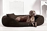 tierlando® Orthopädisches Hundebett Sammy | High-Tech-Velours | Dicke Umrandung | L - XXXXL Hundesofa Braun Gr. XXL 140 cm