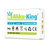 Akku-King Akku kompatibel mit Nokia BLB-2 - Li-Ion 1100mAh - für 8210, 3610, 5210, 6510, 7650, 8250, 8310, 8850, 8890, 8910i, Multi Swiss DV 310, 320, 330