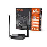 Tenda 4G03 Pro 4G LTE Router, WLAN Router für Nano-SIM-Karten (N300 CAT4, 150 Mbit/s im Download, 300 Mbit/s 2,4GHz) 2*4dBi Antennen, Plug & Play, Fast-Ethernet-Port, App, Router Modus, LED, Schwarz