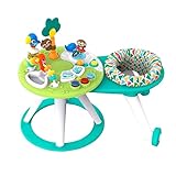 Bright Starts, Around We Go Tropic Cool 2-in-1 Spielstation & Lauflernwagen, Spieletisch mit Lichtern & Musik, 10 Aktivität Spielzeug, motorische Entwicklung, Grün, ab 6 Monaten