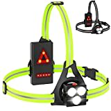 Husgw Lauflicht,Sport Lauflampe Joggen, USB wiederaufladbare LED brustlampe Laufen,90° Einstellbarer Abstrahlwinkel, Wasserdicht Leichtgewichts, 500 Lumens Running Light für Joggen Camping (3light)