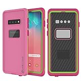 Punkcase S10 Wasserdichte Schutzhülle [Aqua Serie] [Slim Fit] [IP68 zertifiziert] [Stoßfest] [schmutzdicht] [schneefest] Armor Cover kompatibel W/Samsung Galaxy S10 [Rosa]