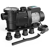 Vidapool 3/4 PS Poolpumpe mit Timer 4135GPH 115V 2 Schnittstellen Leistungsstarke oberirdische selbstansaugende Schwimmbadpumpen mit Filterkorb