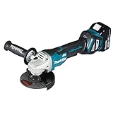 Makita DGA515RTJ Akku-Winkelschleifer 18 V mit Paddleschalter / 5,0 Ah, 2 Akkus + Ladegerät im MAKPAC