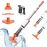 PoolyPoly Poolsauger Kabellos mit Akku, 3 en 1 Pool Handsauger Bodensauger, Poolreiniger mit Teleskopstange, Pool Staubsauger für kleine Pools, Spas, Whirlpools - Laufzeit 90 Minuten, Orange