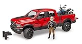 bruder 02502 - RAM 2500 Power Wagon mit Ducati Desert Sled & Fahrer - 1:16 Pick-up Geländewagen Pritschenwagen Auto Jeep Motorrad Fahrzeug Spielzeug-Figur