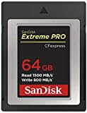 SanDisk Extreme Pro CFexpress-Speicherkarte Typ B 64 GB (1.500 MB/s Lesen, 800 MB/s Schreiben, RescuePRO Deluxe, ruckelfreie RAW Videos, 4K, XQD Kompatibilität)