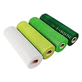 Eorleya 4 Rollen 'S Day Mesh Ribbon Kunststoff Mesh Grün Wired Edge Ribbon 10 X 30 Fuß Deco Mesh Ribbon