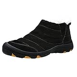 Stiefeletten Herren Casual Plus Velvet Warme Baumwollstiefel Wasserdicht Komfortable Schneeschuhe (43 EU,Schwarz)