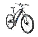 TELEFUNKEN E-Bike Mountainbike Elektrofahrrad Alu, 9 Gang Shimano Kettenschaltung - Pedelec MTB 27,5 Zoll, Hinterradmotor 250W, Scheibenbremsen, Anthrazit Blau, Aufsteiger M924