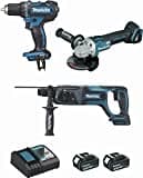 Ensemble de 3 machines MAKITA 18 V Li-Ion 4 Ah (DDF482 + DGA504 + DHR241) - DLX3078MJ