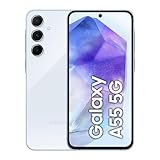 Samsung Galaxy A55 5G Smartphone, Android-Handy ohne Vertrag, 128 GB - 8 GB RAM, 2 Tage Akkulaufzeit, 50-MP-Kamera, Awesome Iceblue, 2,5 Jahre Herstellergarantie