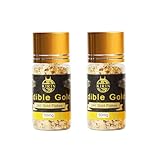 KIRIN Essbare Blattgold Flocken 100mg 24 Karat Gold Streuer zum Basteln Lebensmittel Kuchen Backen Dekorfolie Künstlerbedarf