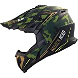 Broken Head Squadron Rebelution Motocross-Helm - Motorrad-Helm Für MX, Sumo und Quad - Camouflage Grün-Gold - Größe S (55-56 cm)