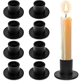 8 Stück Kerzenständer Schwarze, Kerzenhalter Stabkerze, Stabkerzenhalter für Wohnkultur, Candlelight Dinner, Kerzen Halter mit Stabile Basis, Elegant und Gediegen