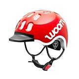 woom Kids Helm, Fahrradhelm für Kinder, mit Visier, für Jungen und Mädchen, 50–53 cm, Größe S, Verstellbar, Aufprallschutz, Rot (woom red)