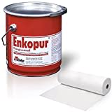 Enke Enkopur® Flüssigkunststoff | 25kg | schwarz | inkl Vlies (30cm x 25m) | Universalabdichtung Feuchtigkeitssperre für Dach, Keller, Sockel | sofort dicht rissüberbrückend