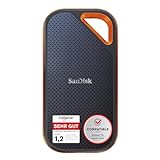 SanDisk Extreme PRO Portable SSD 1 TB (externe SSD, NVMe-SSD-Performance, 2,5 Zoll, 2.000 MB/s Lesen und Schreiben, AES-Verschlüsselung, IP65-Wasser- und -Staubschutz) grau