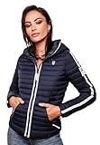 Navahoo Damen Jacke Steppjacke Übergangsjacke gesteppt Herbst Kapuze B811 [B811-Kim-Pri-Navy-Gr.S]