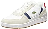 Lacoste Herren Low-Top Sneaker T-Clip 0120 2 SMA, Männer Halbschuhe,schnürschuhe,schnürer,Business,Freizeit,WHT/NVY/RED (407),44 EU / 9.5 UK