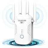 QLOCOM 2024 Neuestes WLAN Verstärker WLAN Repeater 1200Mbit/s, Dualband 5GHz & 2.4GHz WiFi Repeater Unterstützung WPS, WiFi Booster Kompatibel Allen WLAN Geräten