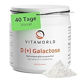 D(+) Galactose - Galactose Pulver (500g) - 40-Tagesvorrat - wichtige Energiequelle - Einfachzucker für das Gehirn - ohne unerwünschte Zusätze, vegetarisch, glutenfrei und laktosefrei - vitaworld