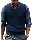 Pullunder Herren V-Ausschnitt Elegant aus Woll Pullunder & Strickwesten für Herren M V-Dunkelblau