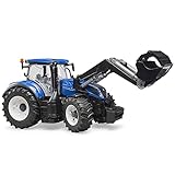 bruder 03121 - New Holland T7.315 mit Frontlader - 1:16 Bauernhof Landwirtschaft Traktor Trecker Schlepper Bulldog bworld Spielzeug Fahrzeug