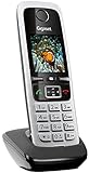 Gigaset C430H Schnurlostelefon (4,6 cm (1,8 Zoll) TFT-Farbdisplay, Dect-Telefon, Freisprechen) schwarz/silber