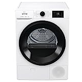 Gorenje DNE 82/GN Wärmepumpentrockner, 8kg, 16 Programme, Made in Europe, WaveActive Trommel, LED Display, Halbe Beladung – Funktion, TwinAir, Sportprogramme, Auto Drain, Dauenprogramm, weiß