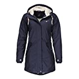 Dry Fashion Damen Regenmantel Malmö - Frauen Regenjacke Jacke mit Kapuze Lang Winddicht Wasserdicht Gefüttert mit Teddyfleece in Navy Größe 50