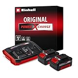 Original Einhell Starter Kit 2x 4,0 Ah Akkus und Twincharger Power X-Change (Li-Ion, 18 V, 75 min Ladezeit, passend für alle Power X-Change Geräte)